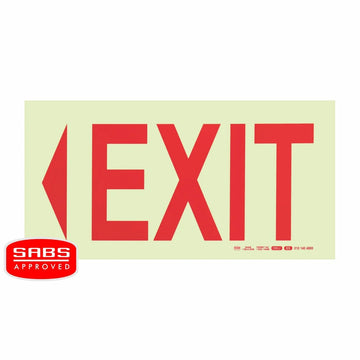 Parrot Photoluminescent 190mm Safety Sign -E5-Arrow Left+Exit - image 01