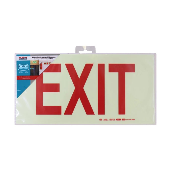 Parrot Photoluminescent 190mm Safety Sign -E6-Exit - image 03