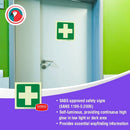 Parrot Photoluminescent 190mm Safety Sign -E7-Green Cross - image 01