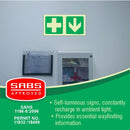 Parrot Photoluminescent 190mm Safety Sign -E7A-Green Cross+Arrow Down - image 01