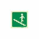 Parrot Photoluminescent 190mm Safety Sign -E9-Running Man On Stairs Going Up And Left - image 02