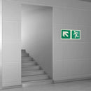 Parrot Photoluminescent 190mm Safety Sign -E12-Diagonal Arrow Up And Left+Running Man - image 01