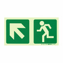 Parrot Photoluminescent 190mm Safety Sign -E12-Diagonal Arrow Up And Left+Running Man - image 02