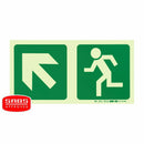 Parrot Photoluminescent 190mm Safety Sign -E12-Diagonal Arrow Up And Left+Running Man - image 03
