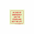 Parrot Photoluminescent 190mm Safety Sign -E15-In Case Of Emergency Use The Stairs And Not The Lift - image 01