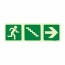 Parrot Photoluminescent 190mm Safety Sign -E16-Running Man+Stairs Going Down+Arrow Right - image 03