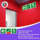 Parrot Photoluminescent 190mm Safety Sign -E17-Arrow Left+Stairs Going Down+Running Man - image 01
