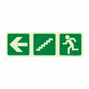 Parrot Photoluminescent 190mm Safety Sign -E17-Arrow Left+Stairs Going Down+Running Man - image 03