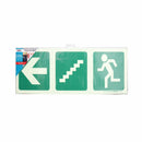 Parrot Photoluminescent 190mm Safety Sign -E17-Arrow Left+Stairs Going Down+Running Man - image 05