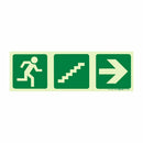 Parrot Photoluminescent 190mm Safety Sign -E18-Running Man+Stairs Going Up+Arrow Right - image 02
