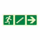 Parrot Photoluminescent 190mm Safety Sign -E18-Running Man+Stairs Going Up+Arrow Right - image 02