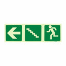 Parrot Photoluminescent 190mm Safety Sign -E19-Arrow Left+Stairs Going Up+Running Man - image 05