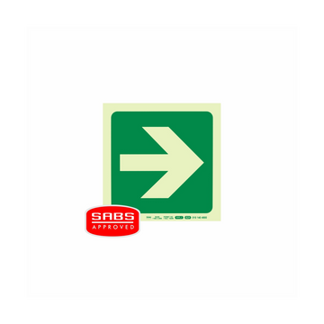 Image of Photoluminescent 190Mm Safety Sign -E21-Arrow Right