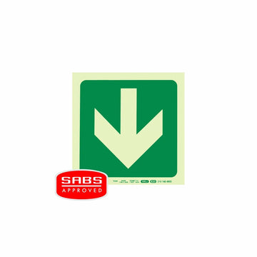 Parrot Photoluminescent 190mm Safety Sign -E23-Arrow Down - image 01
