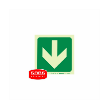 Image of Photoluminescent 190Mm Safety Sign -E23-Arrow Down