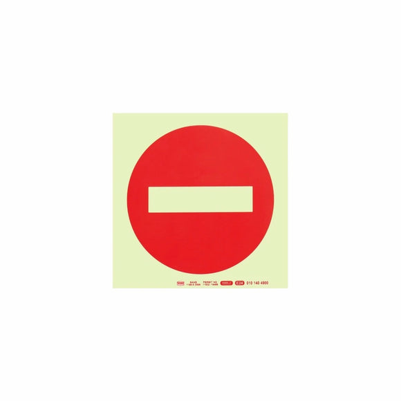 Parrot Photoluminescent 190mm Safety Sign -No Entry Symbol - image 01