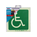 Parrot Photoluminescent 190mm Safety Sign -E25-Paraplegic Symbol - image 01