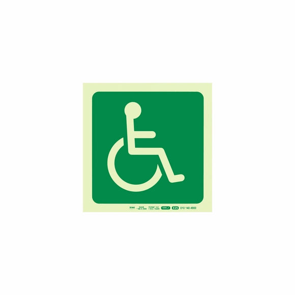 Parrot Photoluminescent 190mm Safety Sign -E25-Paraplegic Symbol - image 06