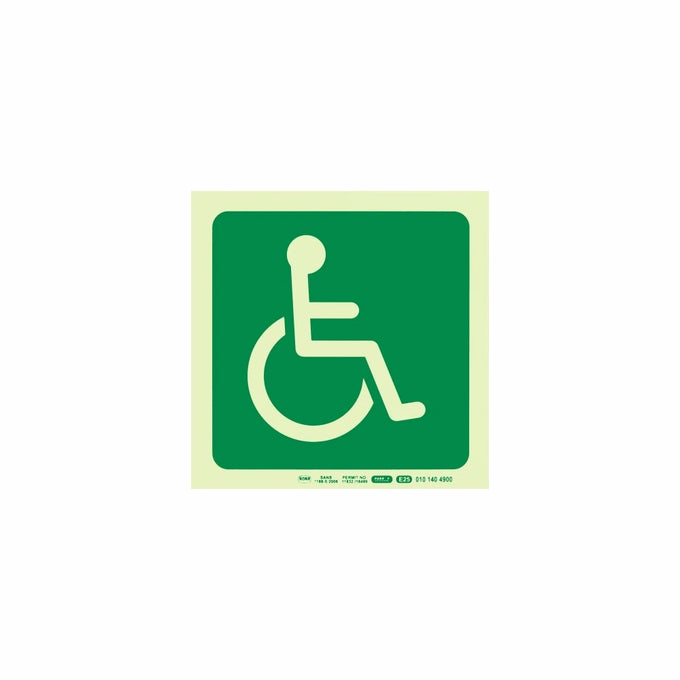 Parrot Photoluminescent 190mm Safety Sign -E25-Paraplegic Symbol - image 06