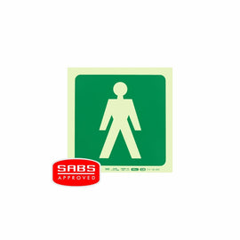 Parrot Photoluminescent 190mm Safety Sign -E26-Male Symbol - image 01