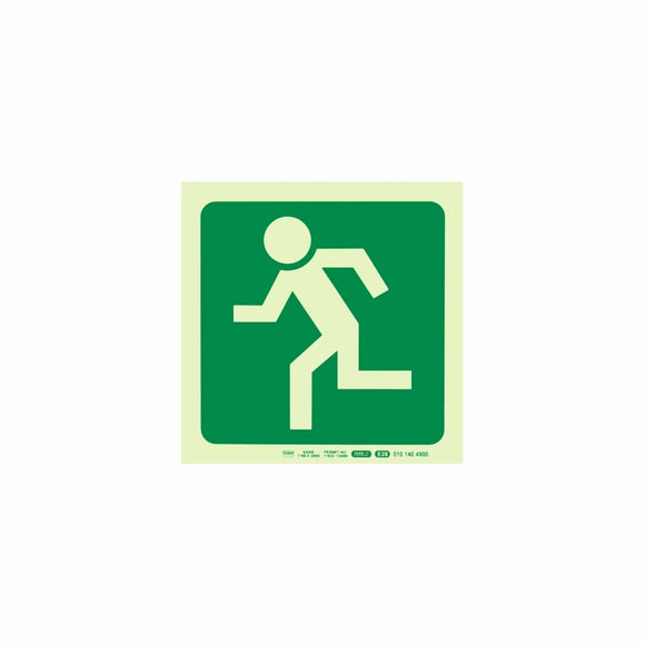Parrot Photoluminescent 190mm Safety Sign -E28-Running Man Facing Left - image 01