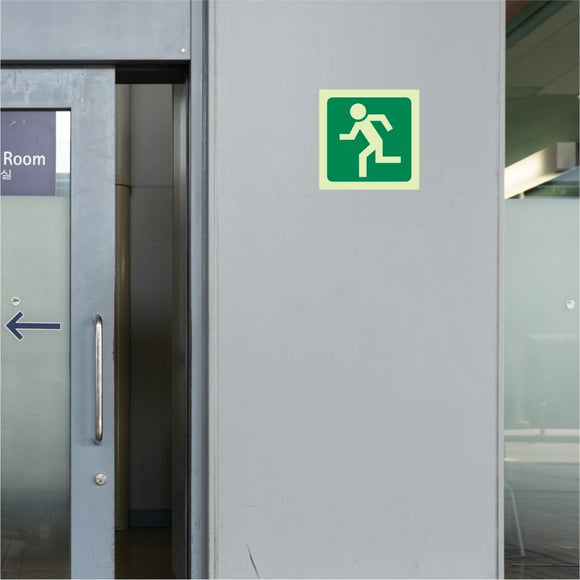 Parrot Photoluminescent 190mm Safety Sign -E28-Running Man Facing Left - image 05