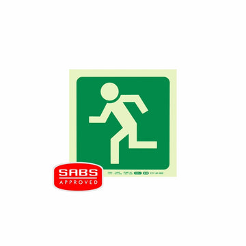 Parrot Photoluminescent 190mm Safety Sign -E28-Running Man Facing Left - image 01