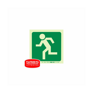Image of Photoluminescent 190Mm Safety Sign -E28-Running Man Facing Left