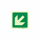 Parrot Photoluminescent 190mm Safety Sign -E30-Diagonal Arrow Down And Left - image 02
