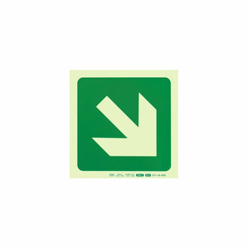 Parrot Photoluminescent 190mm Safety Sign -E31-Diagonal Arrow Down And Right - image 02