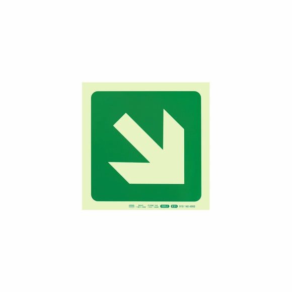 Parrot Photoluminescent 190mm Safety Sign -E31-Diagonal Arrow Down And Right - image 02