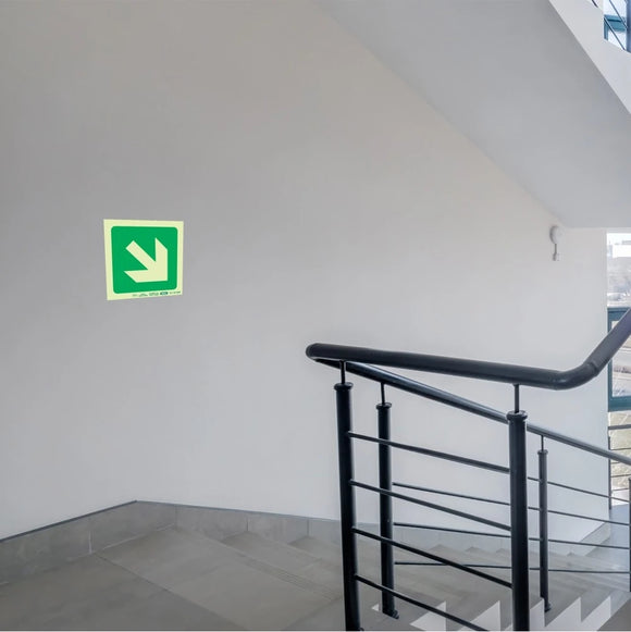 Parrot Photoluminescent 190mm Safety Sign -E31-Diagonal Arrow Down And Right - image 05