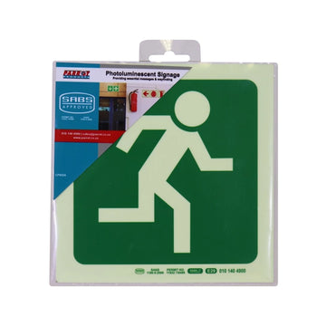 Parrot Photoluminescent 190mm Safety Sign -E29-Running Man Facing Right - image 02