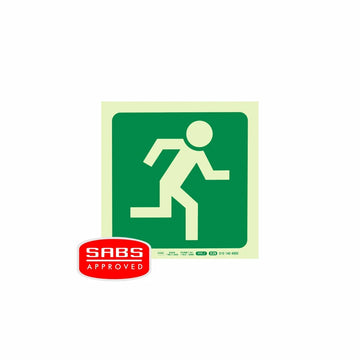 Parrot Photoluminescent 190mm Safety Sign -E29-Running Man Facing Right - image 01