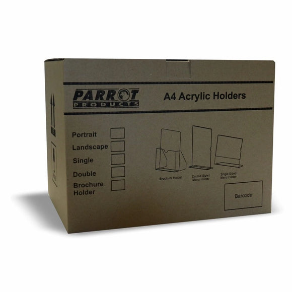 Parrot Menu Holder Acrylic Single Sided A4 Landscape - Box 5 - image 03