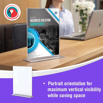 Parrot Menu Holder Acrylic Double Sided A4 Portrait - Box 5 - image 02