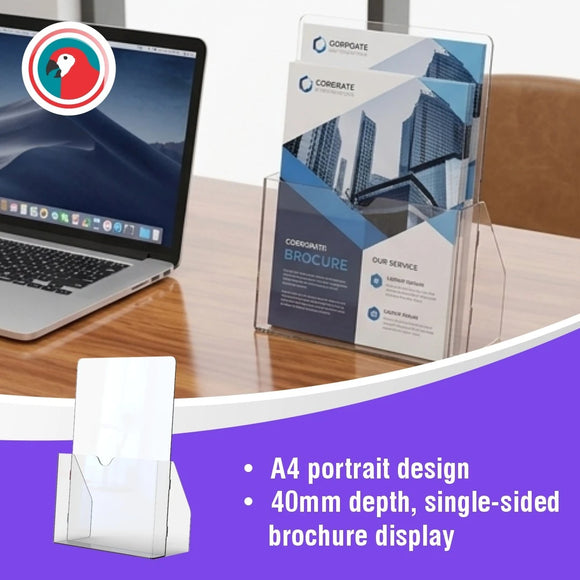 Parrot Menu Holder Acrylic Table Brochure Holder A4 - Box 5 - image 02