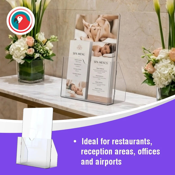 Parrot Menu Holder Acrylic Table Brochure Holder A4 - Box 5 - image 03