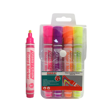 Image of Marker Glass/Chalkboard Pouch 4 (Pink, Purple, Orange, Yellow)