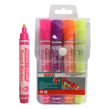 Parrot Marker Glass/Chalkboard Pouch 4 (Pink, Purple, Orange, Yellow) - image 01
