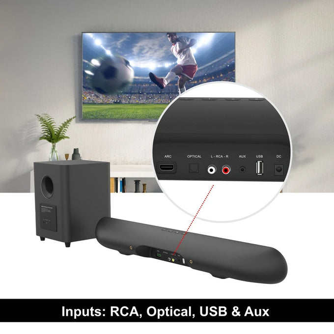 Parrot Speaker Sound Bar + 5,25 Inch Wireless Sub Incl Wall Bracket - image 05