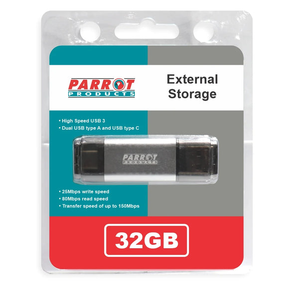 Parrot External Storage USB 3 Type A + USB C 32Gb Flash Drive - image 01