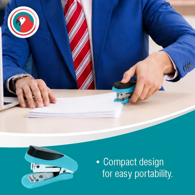 Parrot Stapler Plastic Mini Blue + Staples (1000X26/6) - image 07