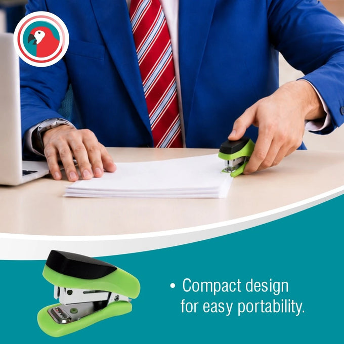 Parrot Stapler Plastic Mini Green + Staples (1000X26/6) - image 03