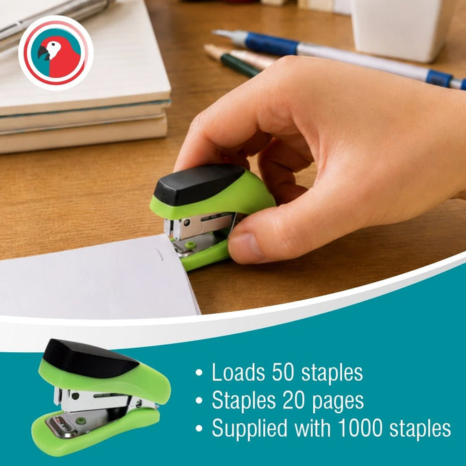 Parrot Stapler Plastic Mini Green + Staples (1000X26/6) - image 07