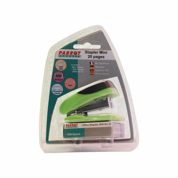 Parrot Stapler Plastic Mini Green + Staples (1000X26/6) - image 01