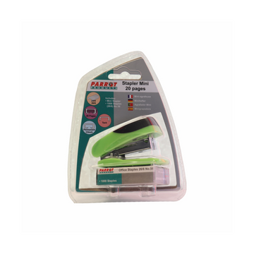 Image of Stapler Plastic Mini Green + Staples (1000X26/6)