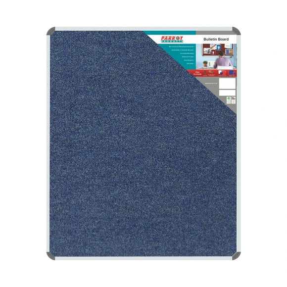 Parrot Bulletin Board Ribbed Alum Frame 1200x1000mm Denim - image 01