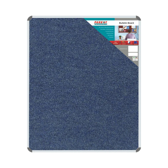Parrot Bulletin Board Ribbed Alum Frame 1200x1000mm Denim - image 01