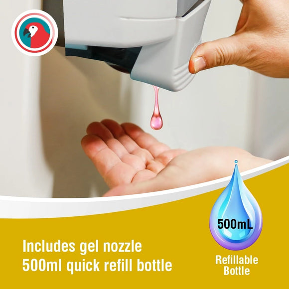 Parrot Dispenser Manual Wall Mounted 500Ml White/Grey - Gel Pump - image 06
